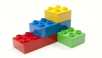 building bricks red, green, blue, yellow