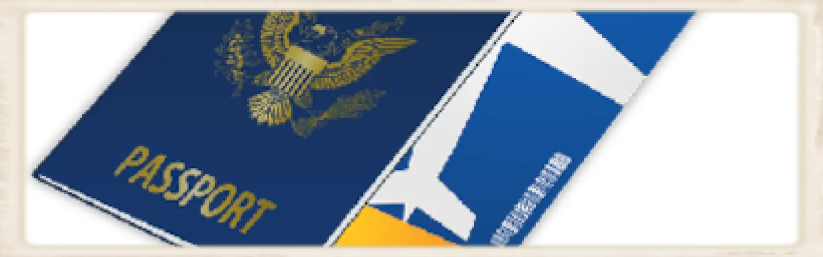 Passport and plane ticket